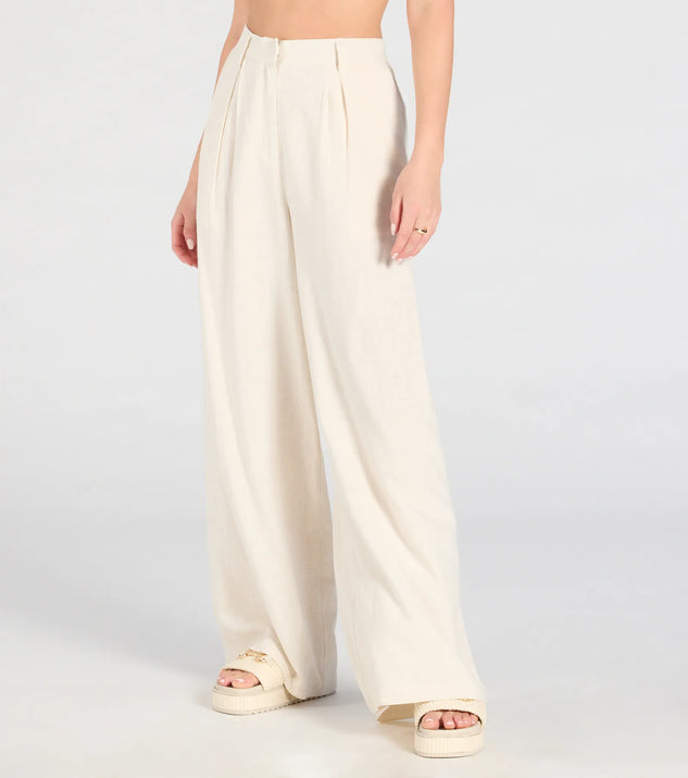 Beachy Chic Wide-Leg Trouser Pants With Linen | Windsor