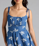 Effortless Summer Cutie Chambray Floral Romper