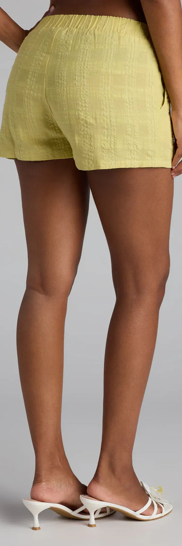 Style up your rotation with the Summer Mode High-Rise Cotton Shorts, trendy chartreuse shorts made to anchor every outfit with attitude and ease.