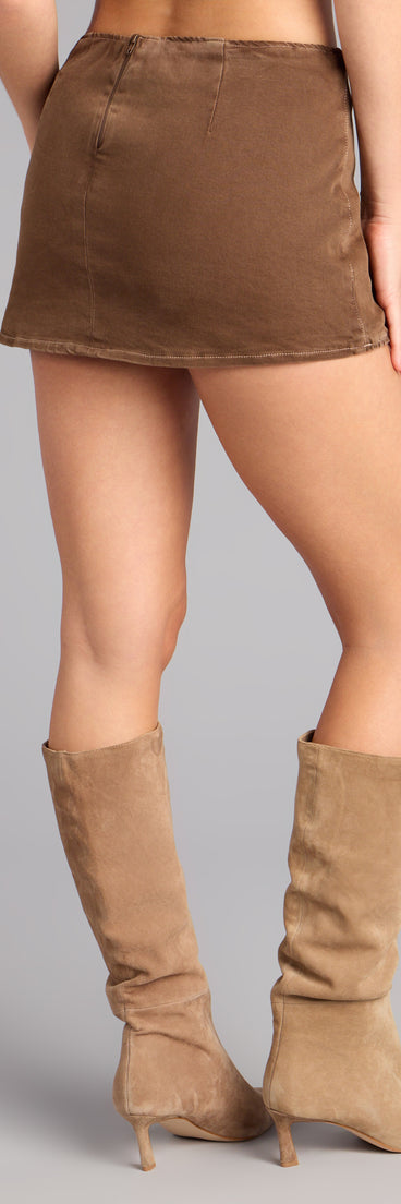 Buckle Down Denim Mini Skort