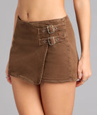 Buckle Down Denim Mini Skort