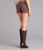 Autumn Stroll Striped Corduroy Shorts