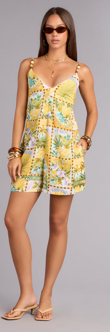 Boardwalk To Beach Printed Romper