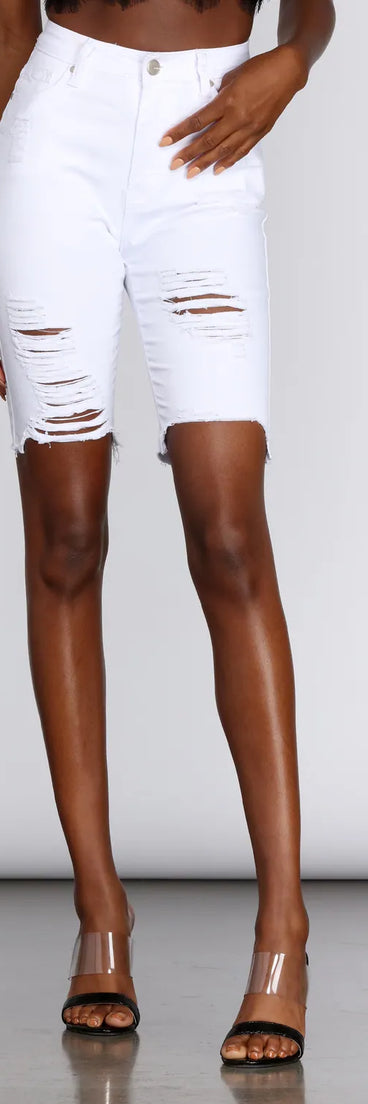 Distressed Diva Bermuda Shorts