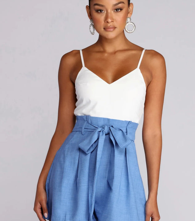 Spring Step Bow Tie Romper