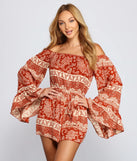 Off The Shoulder Paisley Perfection Romper