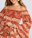 Off The Shoulder Paisley Perfection Romper