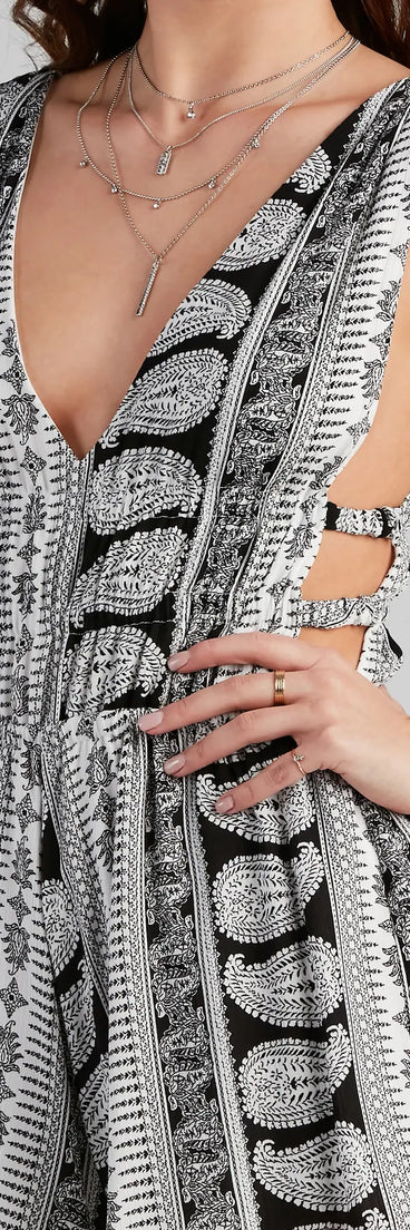 Paisley Passion Side Cutout Romper