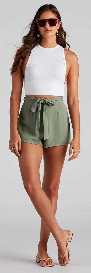High Waist Linen Shorts