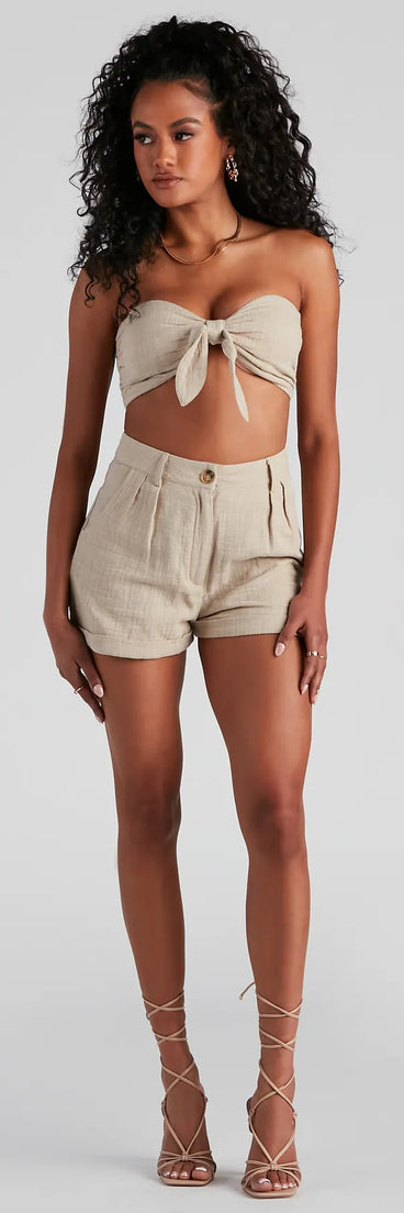 Making Waves Linen High Rise Shorts