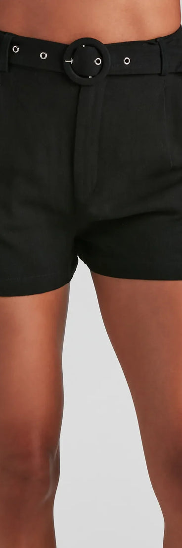 Casual High Waist Linen Shorts