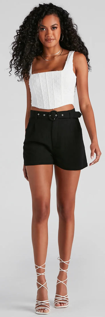 Casual High Waist Linen Shorts