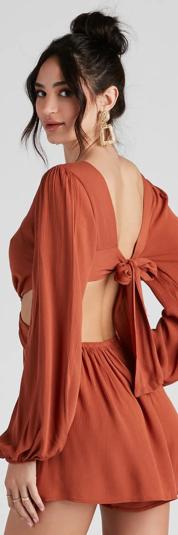 Out Of Town Long Sleeve Romper