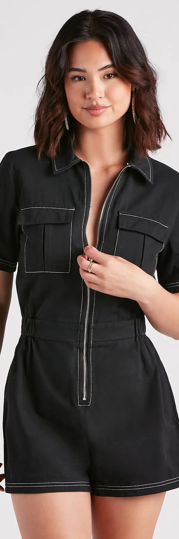 Trendsetting Babe Utility Romper