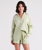 Coastal Cute Linen Top And Shorts Set