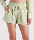 Coastal Cute Linen Top And Shorts Set