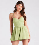 One To Flirt Linen Corset Romper