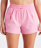 So Sporty High Waist Nylon Cargo Shorts