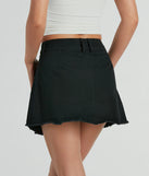 Cutting Edge Mid Rise Pleated Denim Skort