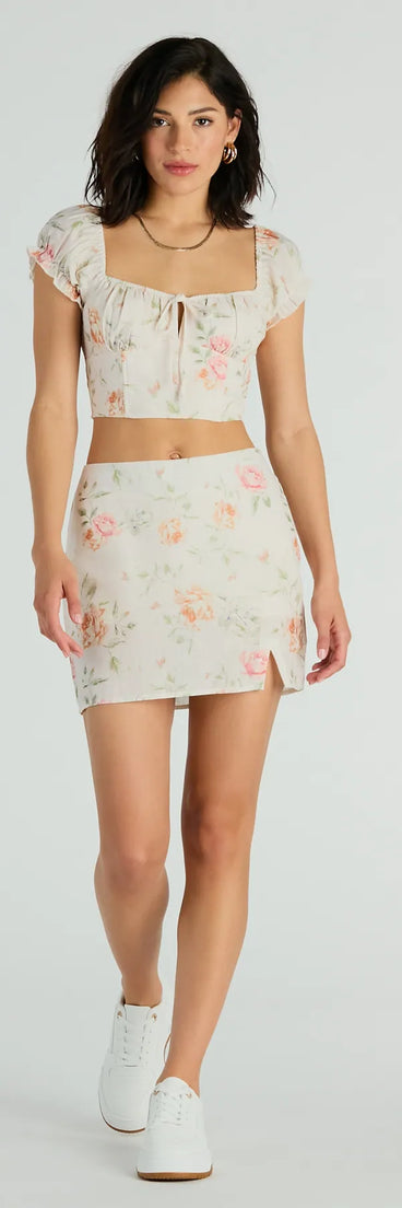 Prettiest Vibe High Waist Floral Woven Skort