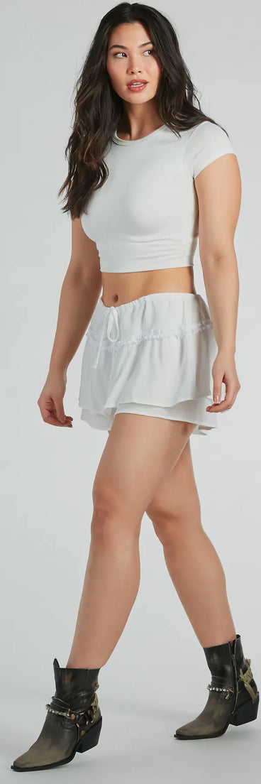 Playful Charm Ruffled Mini Skort