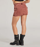 The Raise the Bar Mid-Rise Cargo Skort is a trendy women's bottom in rust, designed with modern details and alluring textures to complete chic outfits for 2025.