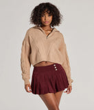 
Upgrade your style game for 2025 with the Trendy Status Corduroy Pleated Drop Waist Mini Skort in wine, perfect for any fashion-forward wardrobe.