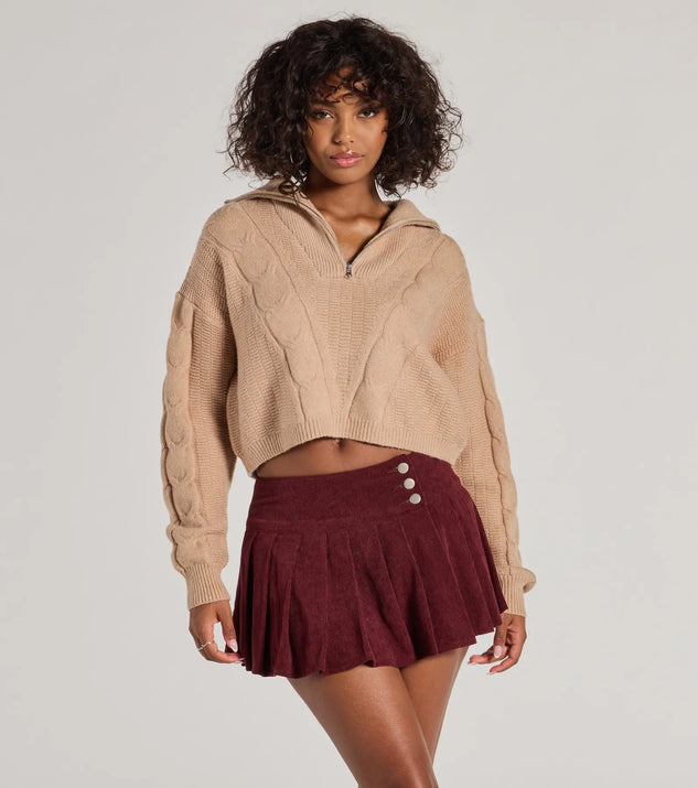 
Upgrade your style game for 2025 with the Trendy Status Corduroy Pleated Drop Waist Mini Skort in wine, perfect for any fashion-forward wardrobe.