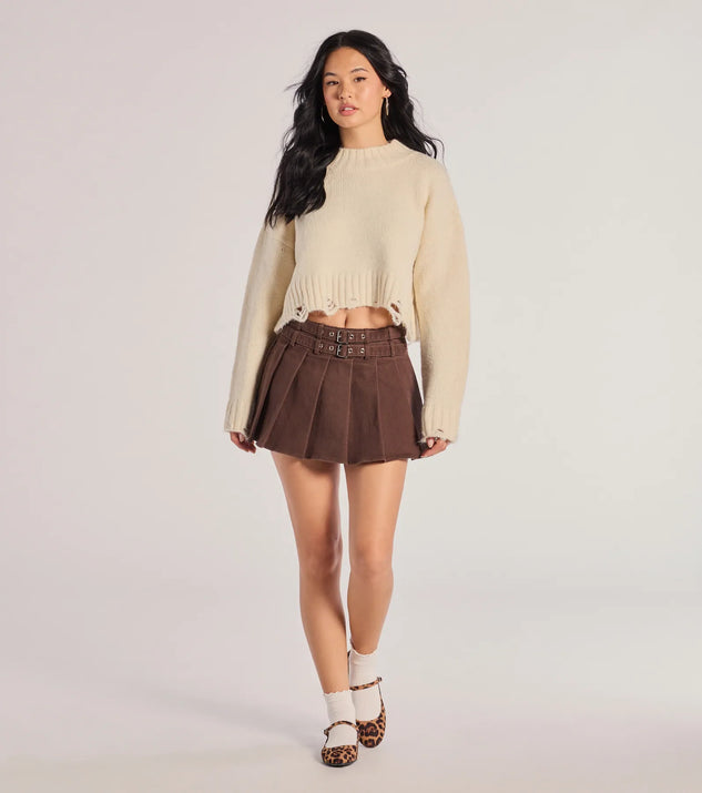 【Anyone more】Cuddly Check Belted Pleated Skirt Edikted Tate Belted Pleated Mini Skirt | PacSun