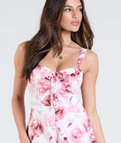 Pair the Stay Sweet Sleeveless Floral Print Romper with your favorite sandals or sneakers for effortless warm-weather looks with on-trend pink rompers that speak your style.