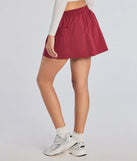Pair the Sporty Chick High-Rise Nylon Skort with your favorite crop or bodysuit for effortless warm-weather looks with on-trend burgundy skorts that speak your style.