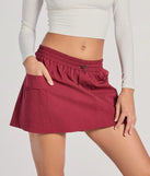 Create bold, fashion-forward looks for spring or summer with the Sporty Chick High-Rise Nylon Skort in burgundy, a must-have piece from Windsor’s collection of stylish bottoms for women.
