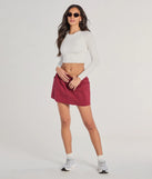 Pair the Sporty Chick High-Rise Nylon Skort with your favorite crop or bodysuit for effortless warm-weather looks with on-trend burgundy skorts that speak your style.