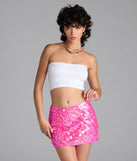 Pair the Dance The Night Away Sequin Mini Skirt with your favorite crop or bodysuit for effortless warm-weather looks with on-trend neon skirts that speak your style.
