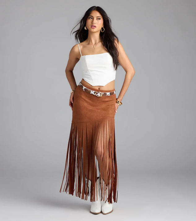 Shake It Up Fringe Maxi Skirt | Windsor