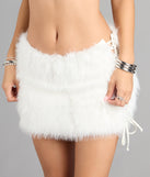 Cozy Cutie Snow Bunny Faux Fur Mini Skirt