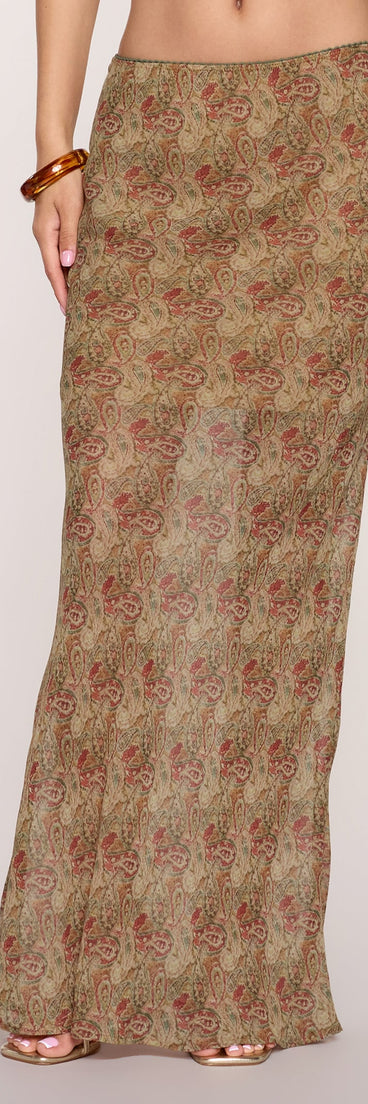 Paisley Mood Chiffon Maxi Skirt