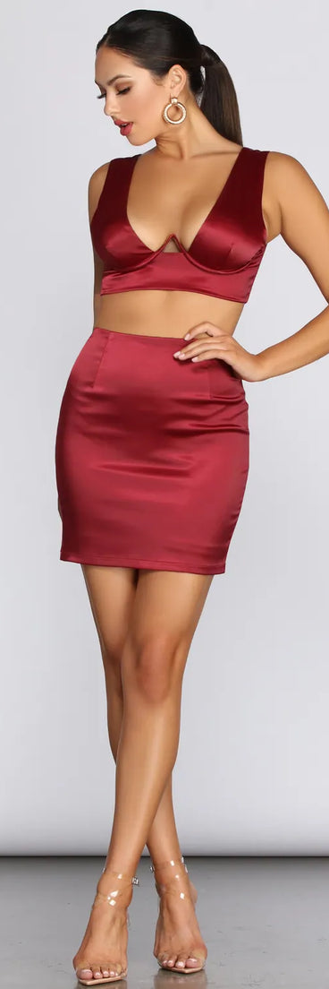 Sweet In Satin Mini Skirt