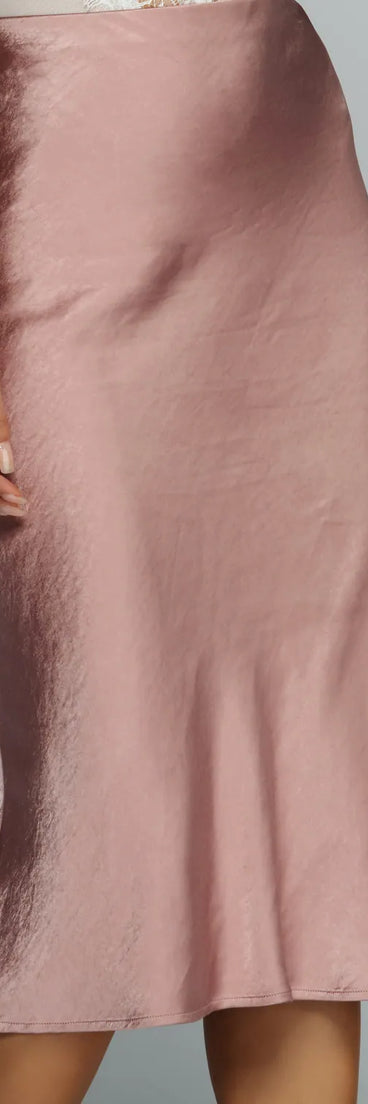 Midi Ground Satin Skirt
