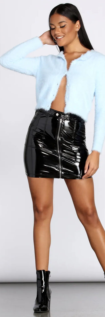 After Hours Zip Front Mini Skirt