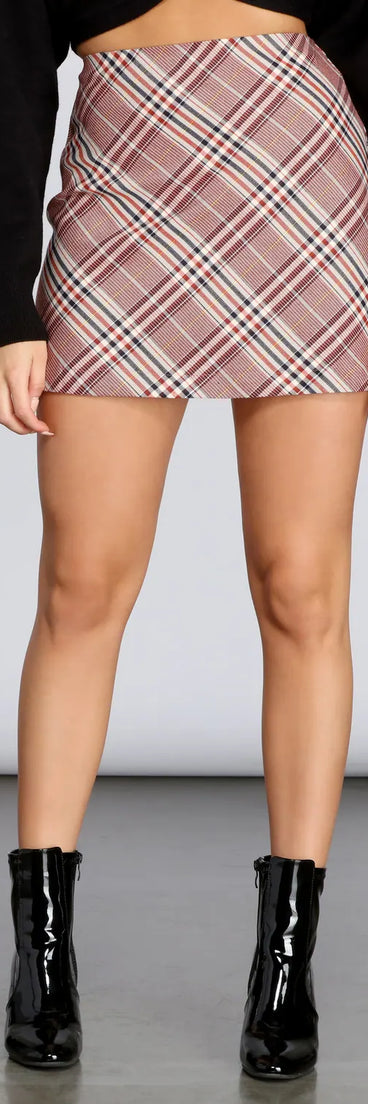Peppy Plaid A-Line Mini Skirt