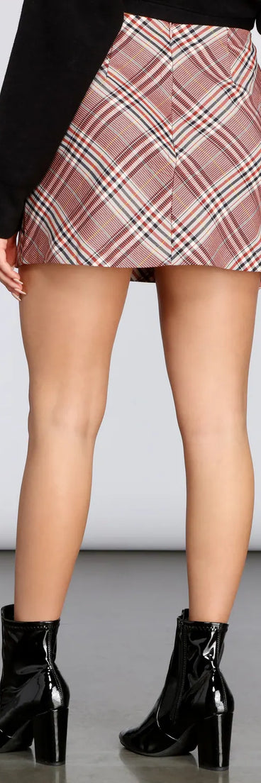 Peppy Plaid A-Line Mini Skirt