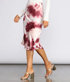 Tye Dye Satin Midi Skirt