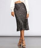 Spotted Satin Flared Midi Skirt