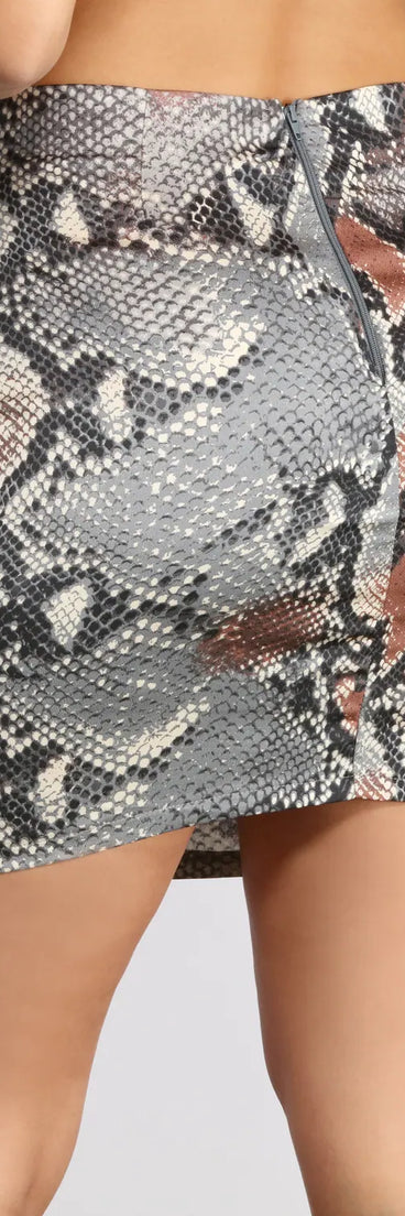 Snake The Lead Cinched Side Mini Skirt