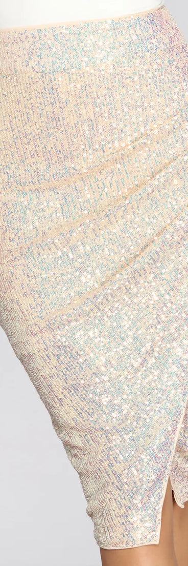 She's A Beauty Sequin Midi Skirt