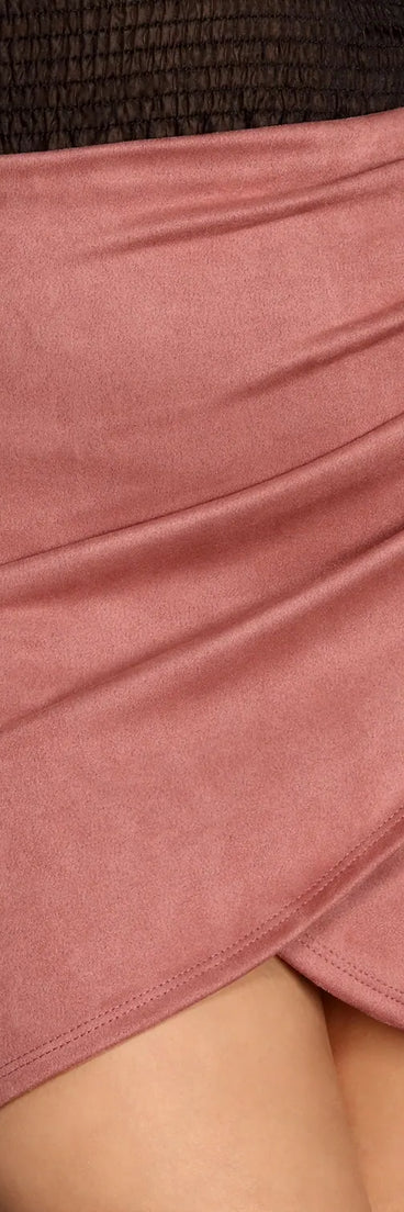 Wrapped In Suede Mini Skirt