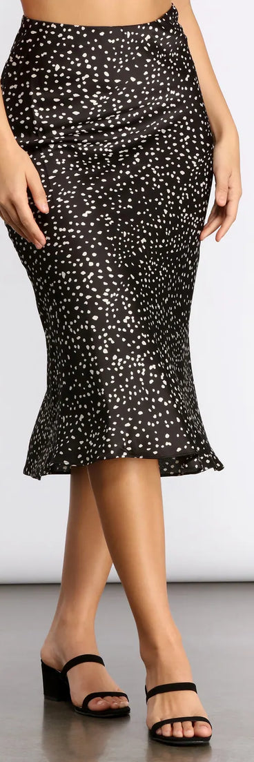 Dotted Darling Satin Flare Skirt