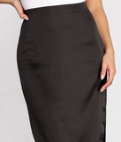 Satin and Lace Midi Skirt