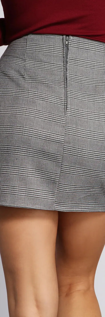 Playfully Poised Plaid Mini Skirt